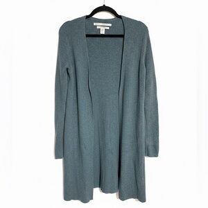 Max Studio Teal 100% Cashmere Open Front Cardigan